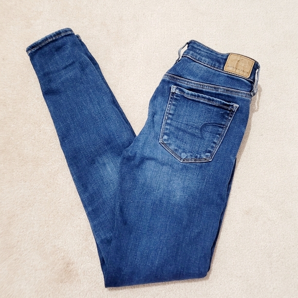 American Eagle Next Level Stretch Jegging Jeans Women’s Size 2 Long Distressed - Picture 3 of 12